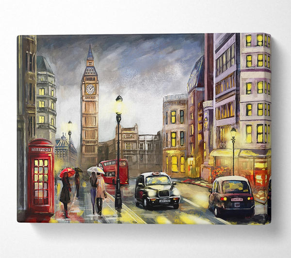  A Canvas Print of City London At Dusk Canvas Wall Art