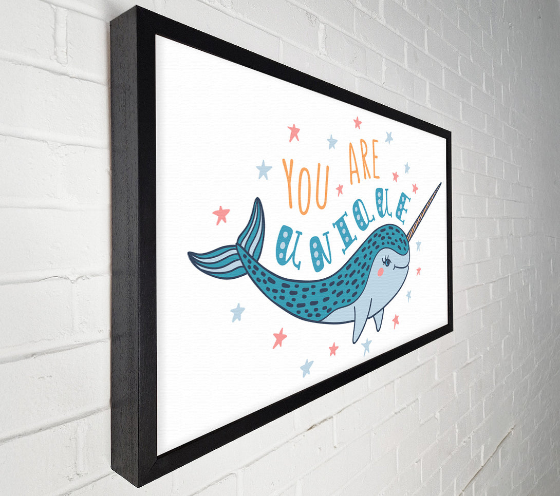  A Canvas Print of You Are Unique Narwhal Canvas Art
