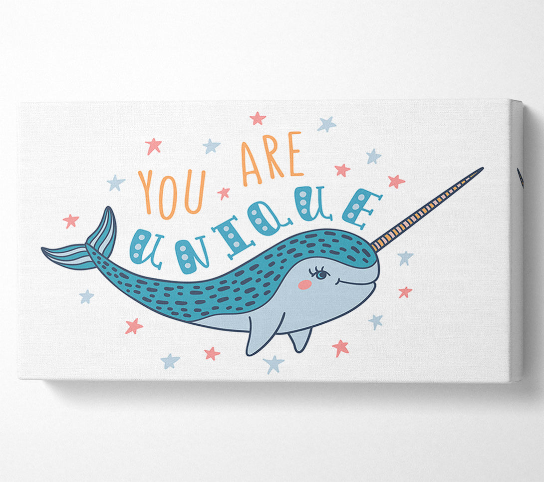  A Canvas Print of You Are Unique Narwhal Canvas Art