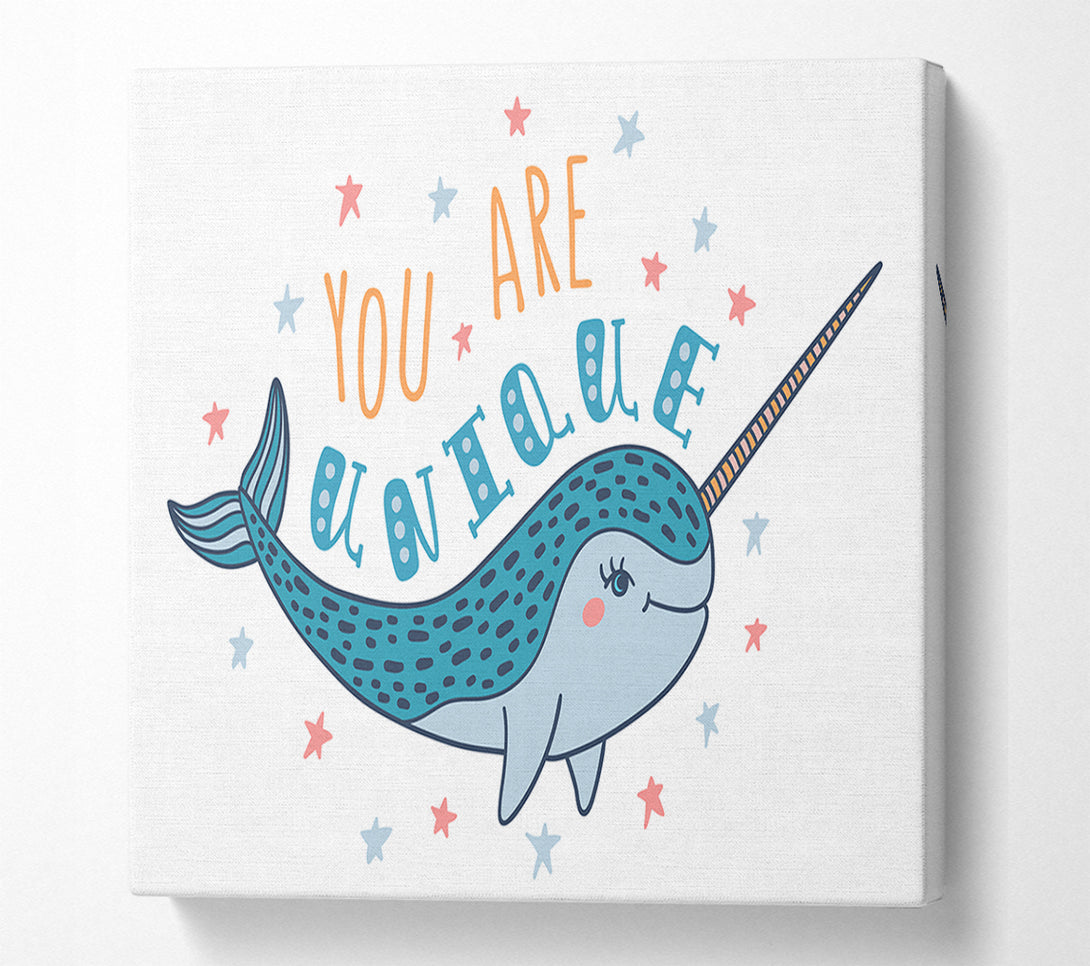  A Canvas Print of You Are Unique Narwhal Canvas Art
