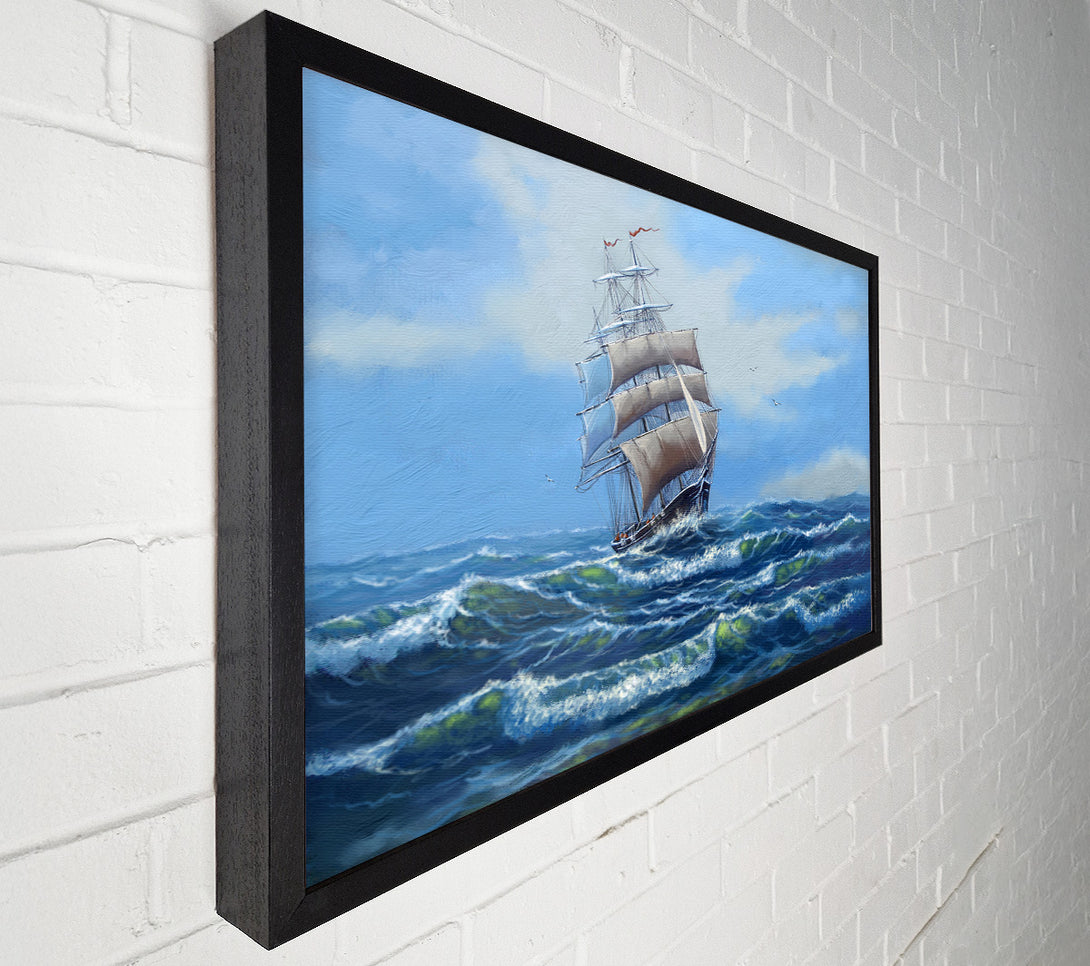  A Canvas Print of A Ship At Sea Canvas Wall Art