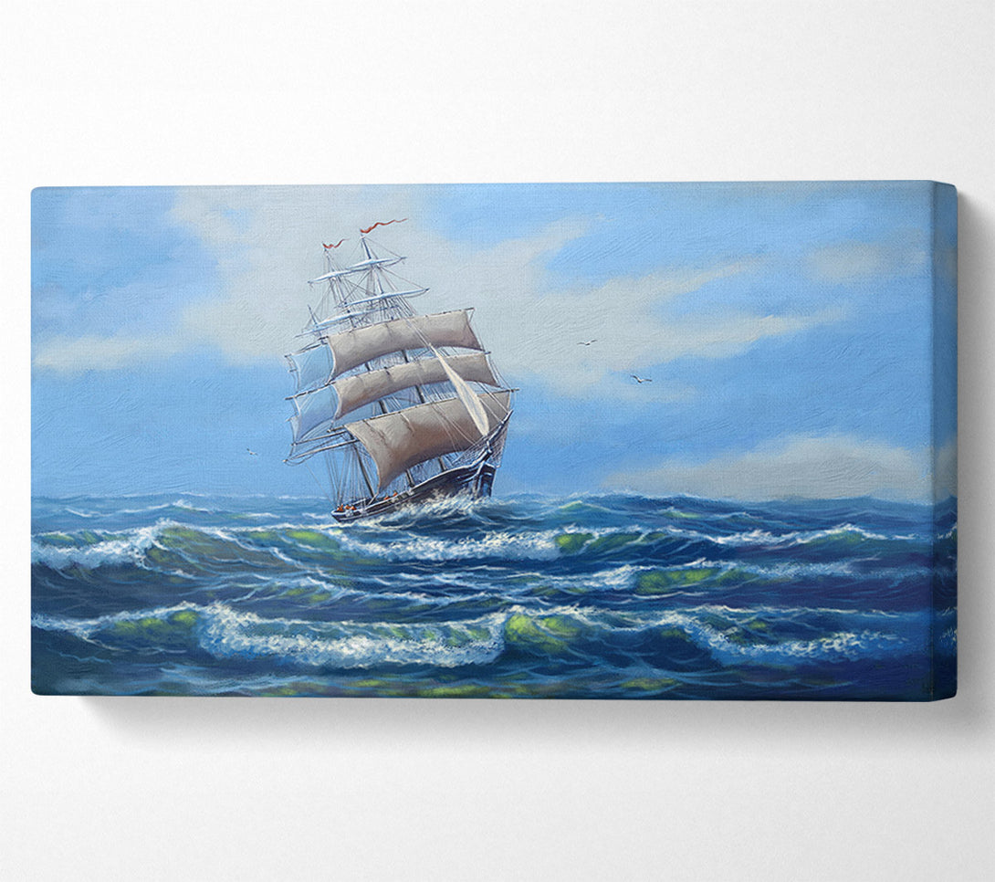  A Canvas Print of A Ship At Sea Canvas Wall Art