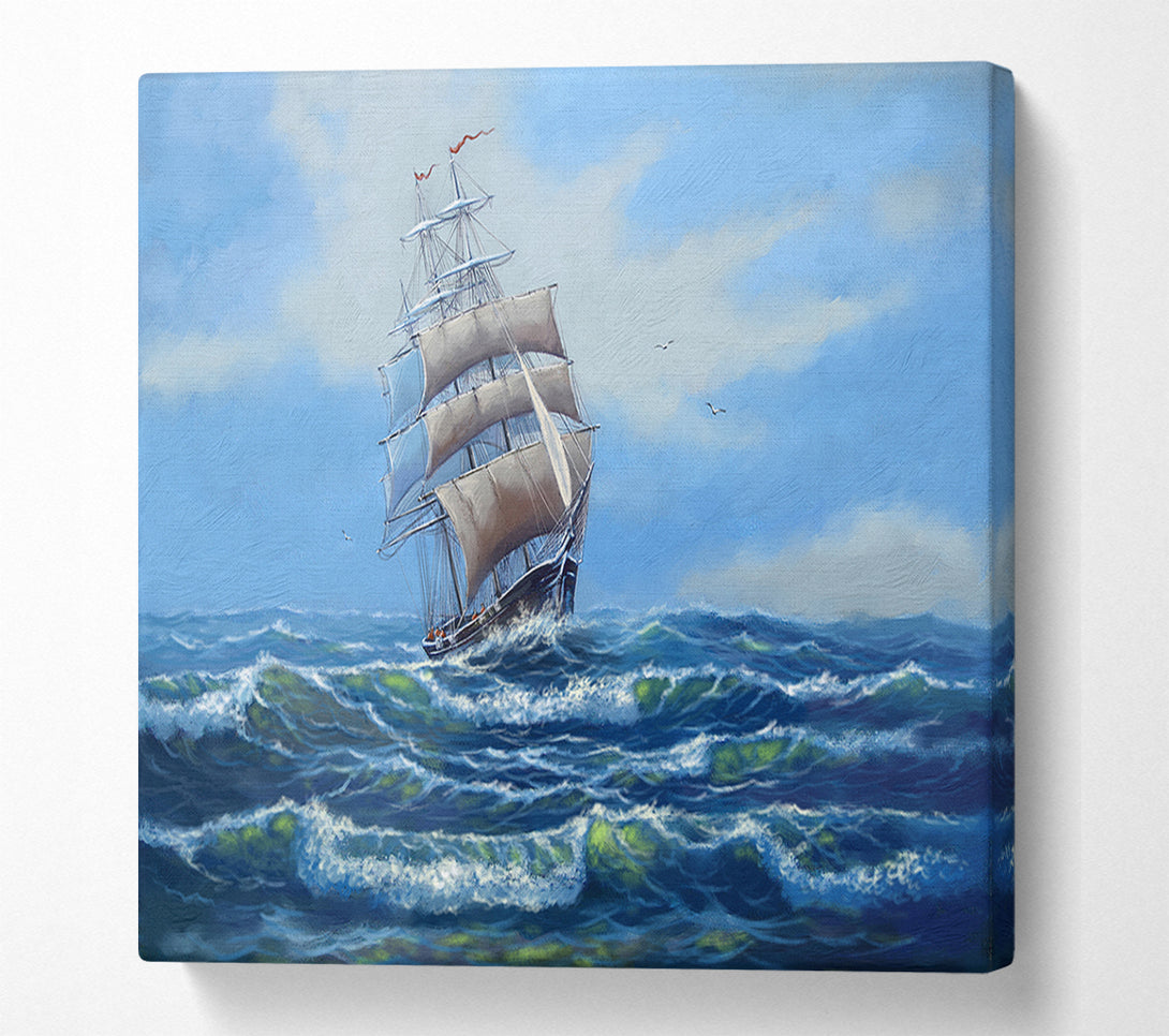  A Canvas Print of A Ship At Sea Canvas Wall Art
