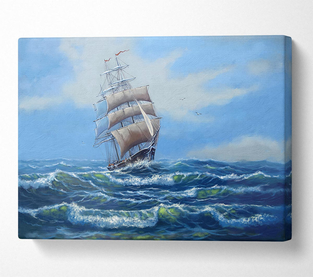  A Canvas Print of A Ship At Sea Canvas Wall Art