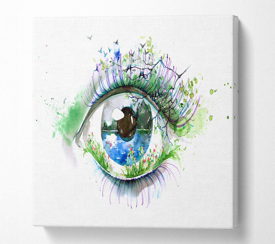  A Canvas Print of Watercolour Nature Eye Canvas Art