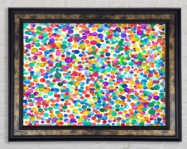 Thousands Of Watercolour Dots Framed Print