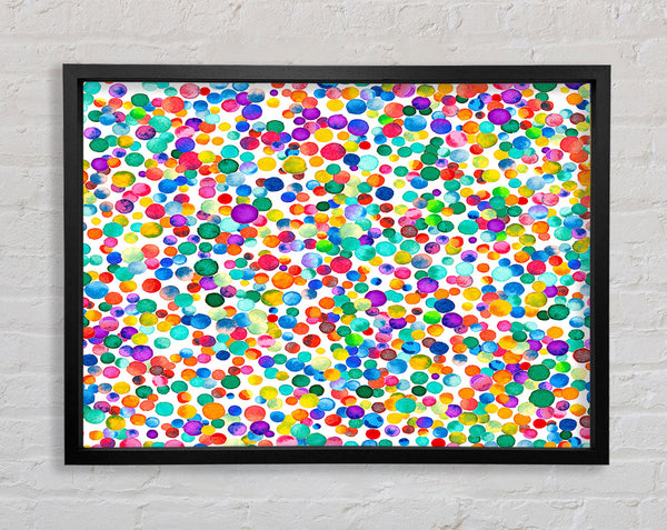 Thousands Of Watercolour Dots Framed Print