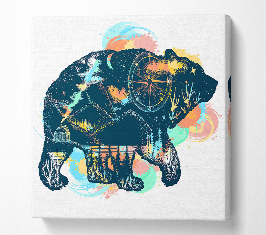  A Canvas Print of Compass Bear Canvas Print