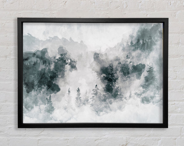 Watercolour Grey Forest Framed Print