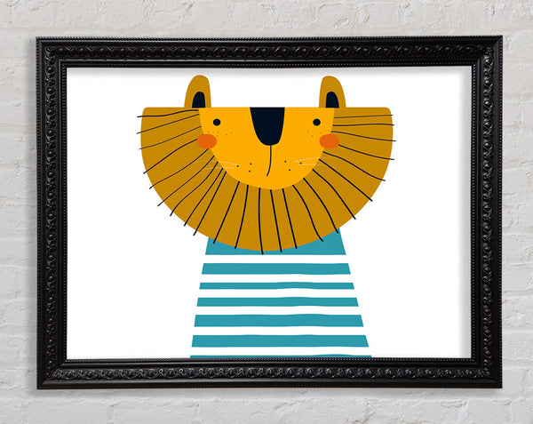Lion In Striped Clothes Framed Print