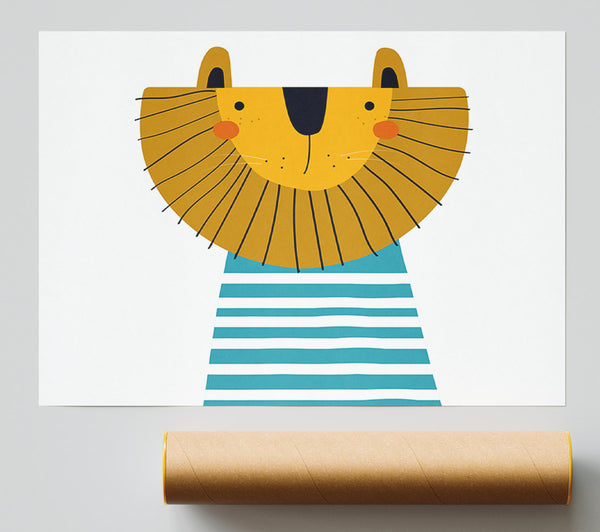 Lion In Striped Clothes Poster