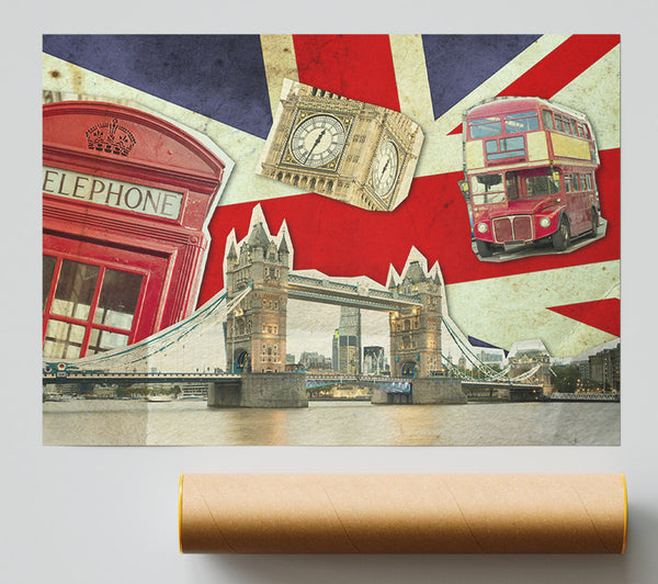 Union Jack London Icons Print