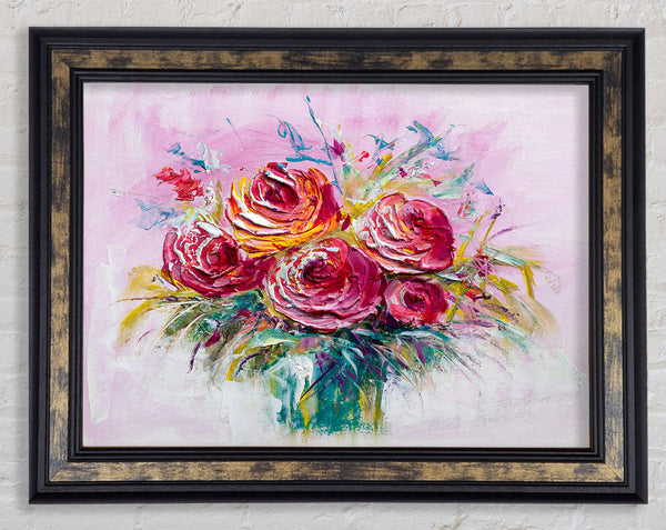 Hand Painted Flowers Framed Print