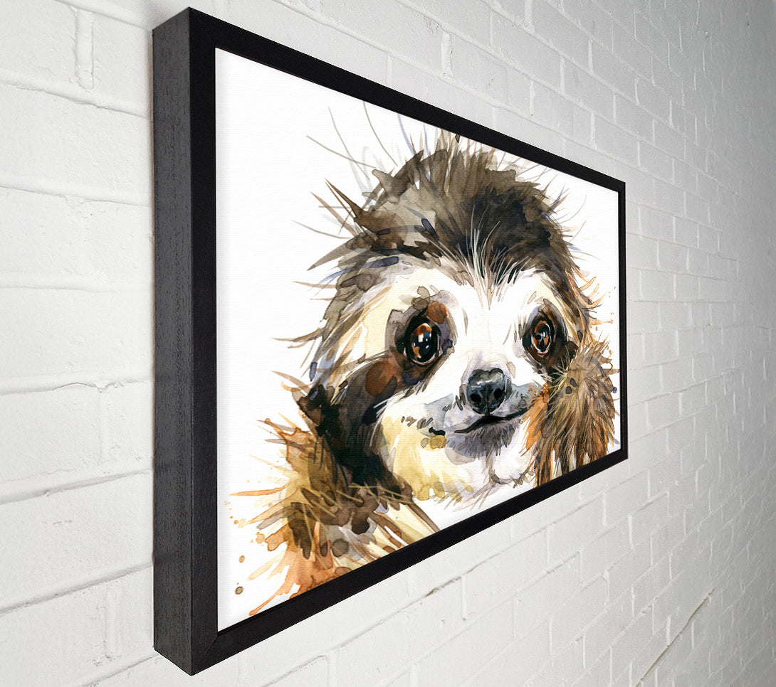  A Canvas Print of Water Colour Sloth Canvas Wall Art