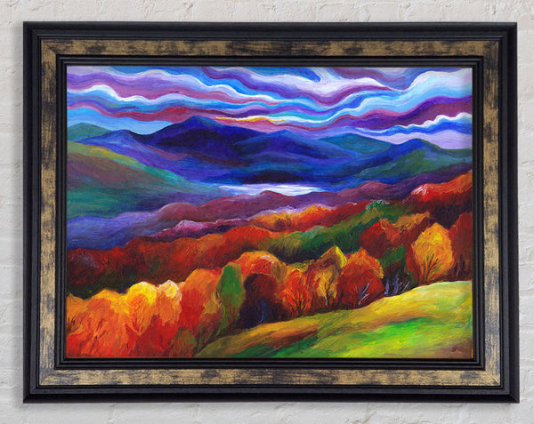 Multicoloured Mountains Framed Print