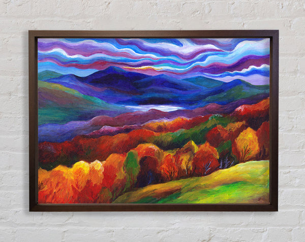Multicoloured Mountains Framed Print
