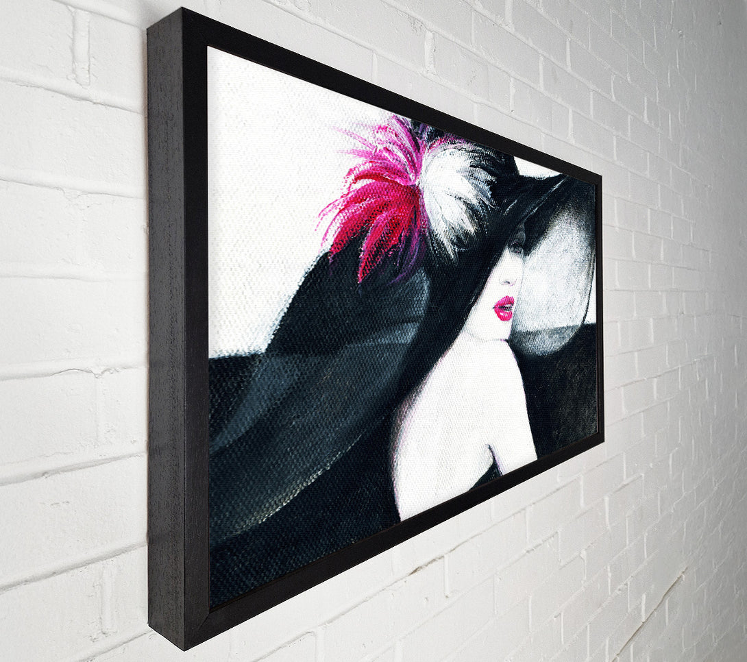  A Canvas Print of Woman In Black Hat Canvas Print