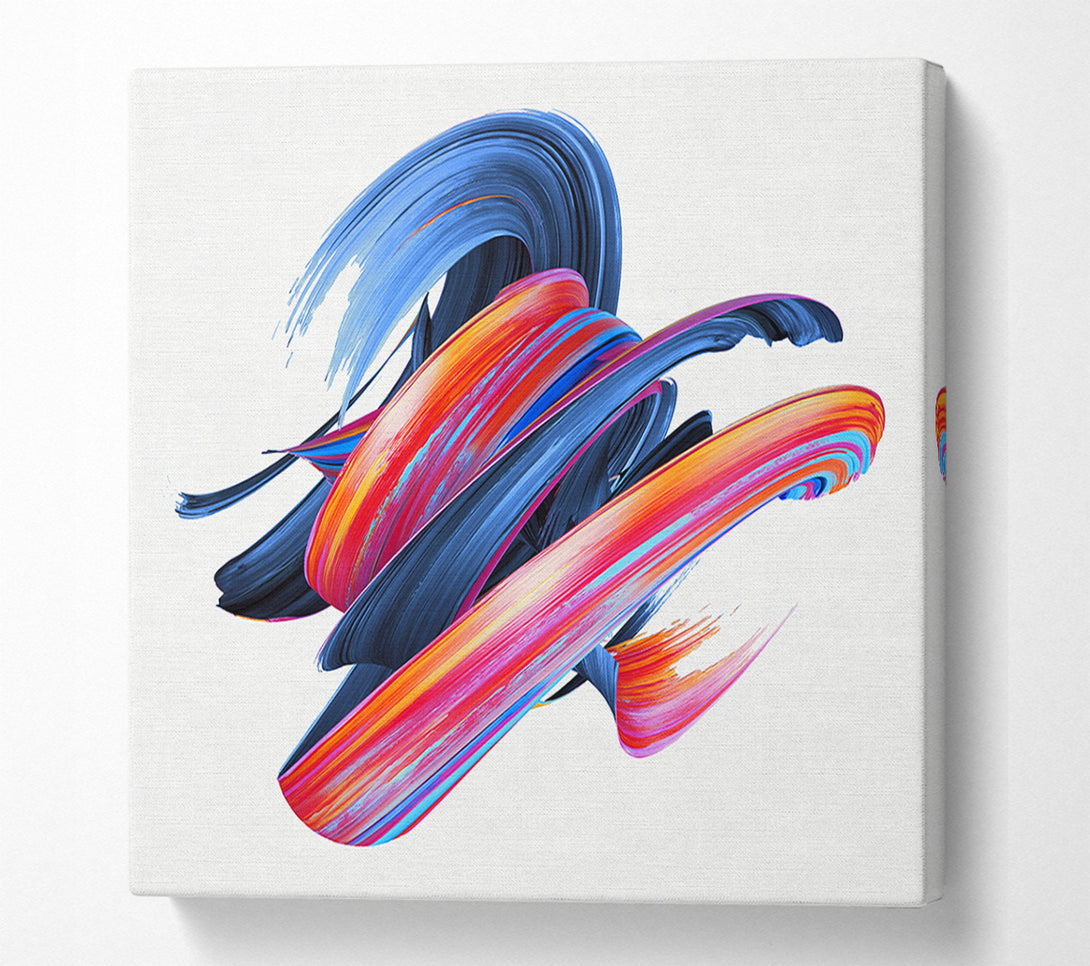  A Canvas Print of Swirl Of Paint On White Canvas Wall Art