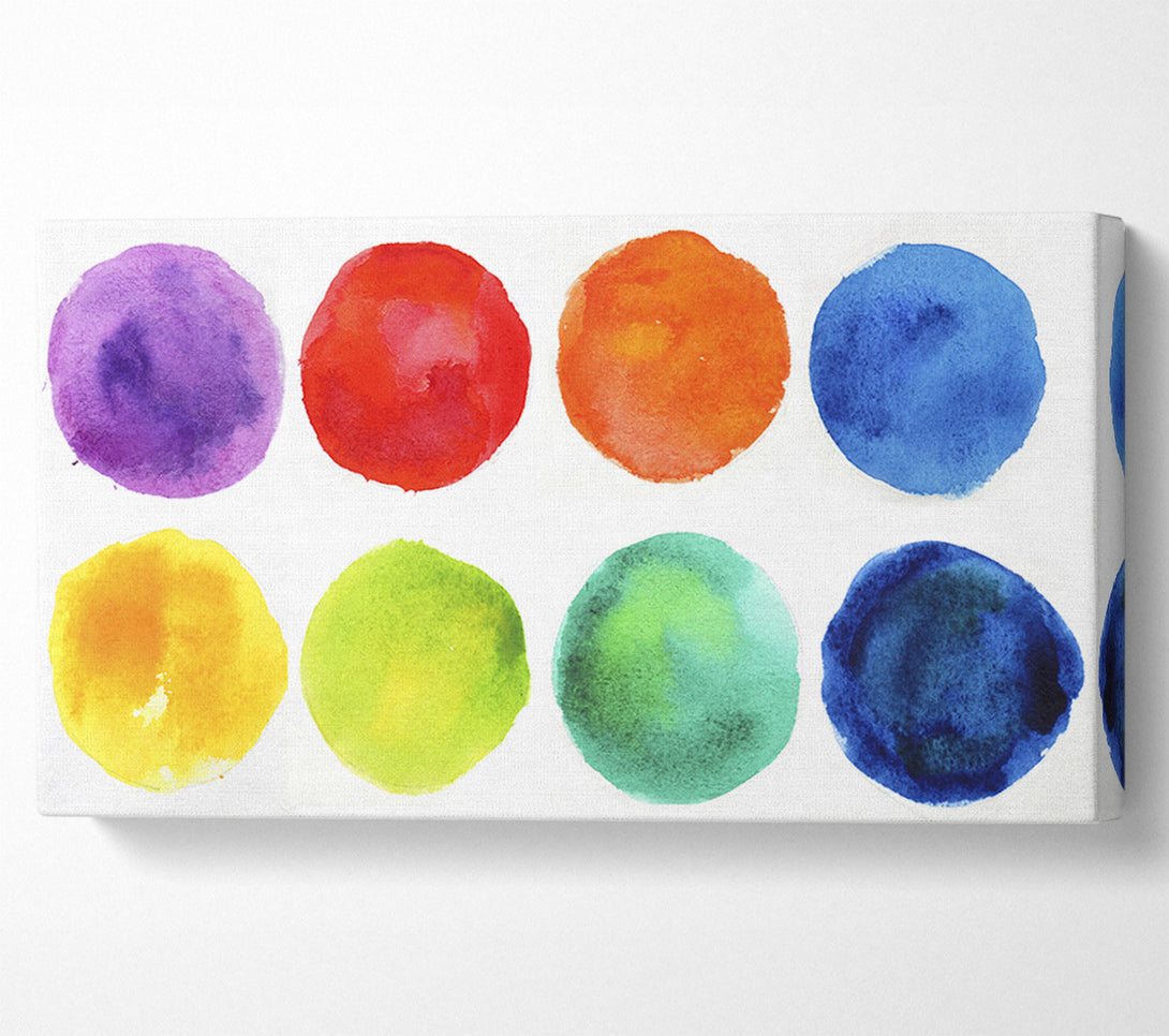  A Canvas Print of Eight Blobs Of Colour Canvas Print