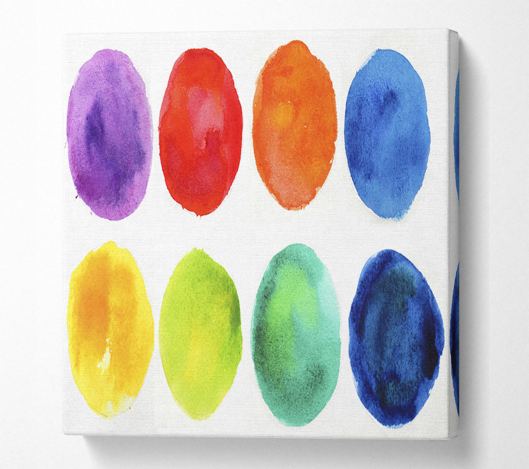  A Canvas Print of Eight Blobs Of Colour Canvas Print