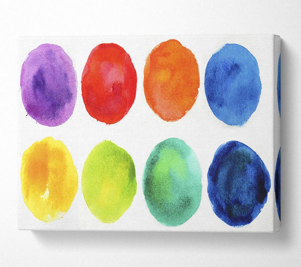  A Canvas Print of Eight Blobs Of Colour Canvas Print