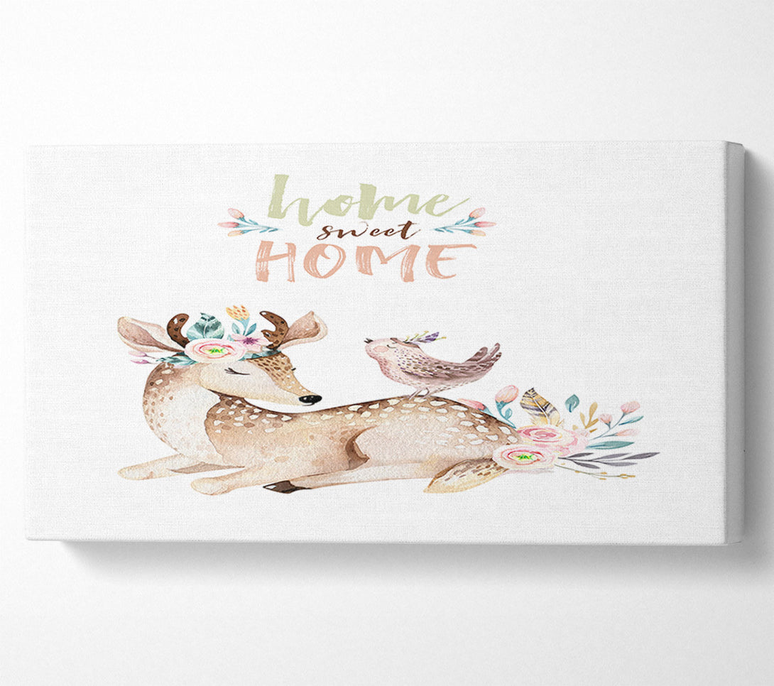  A Canvas Print of Home Sweet Home Woodland Animals Canvas Art