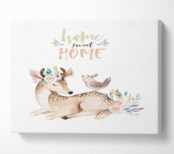  A Canvas Print of Home Sweet Home Woodland Animals Canvas Art