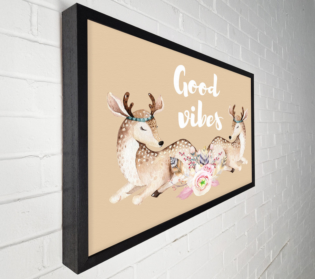  A Canvas Print of Good Vibes Woodland Animals Canvas Print