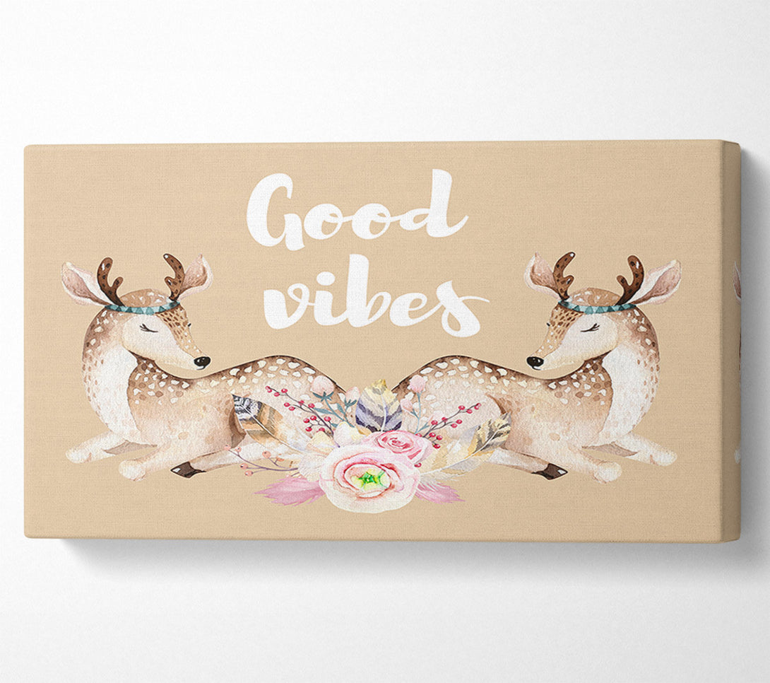  A Canvas Print of Good Vibes Woodland Animals Canvas Print