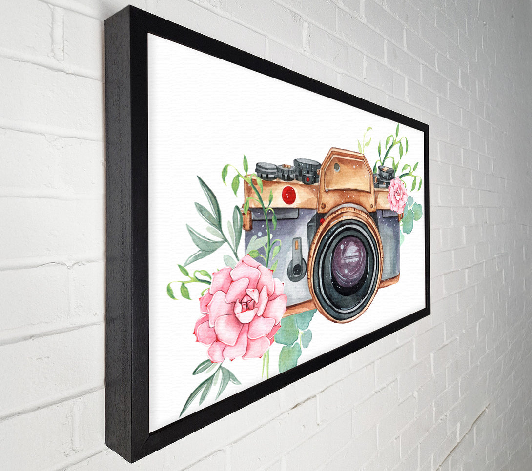  A Canvas Print of Vintage Camera Floral Canvas Art