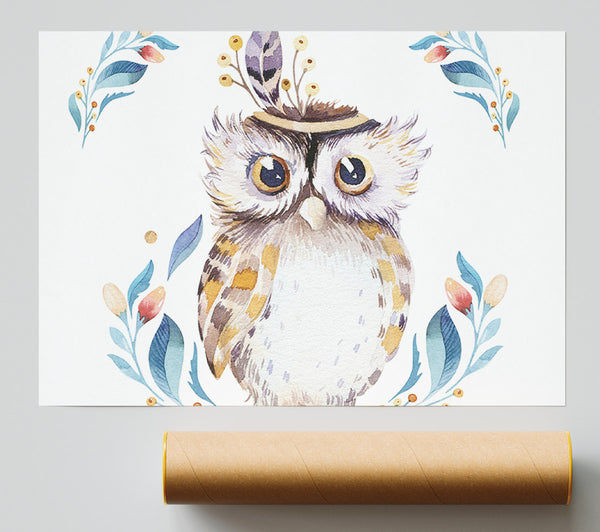 Native Indian Owl Giclee Print
