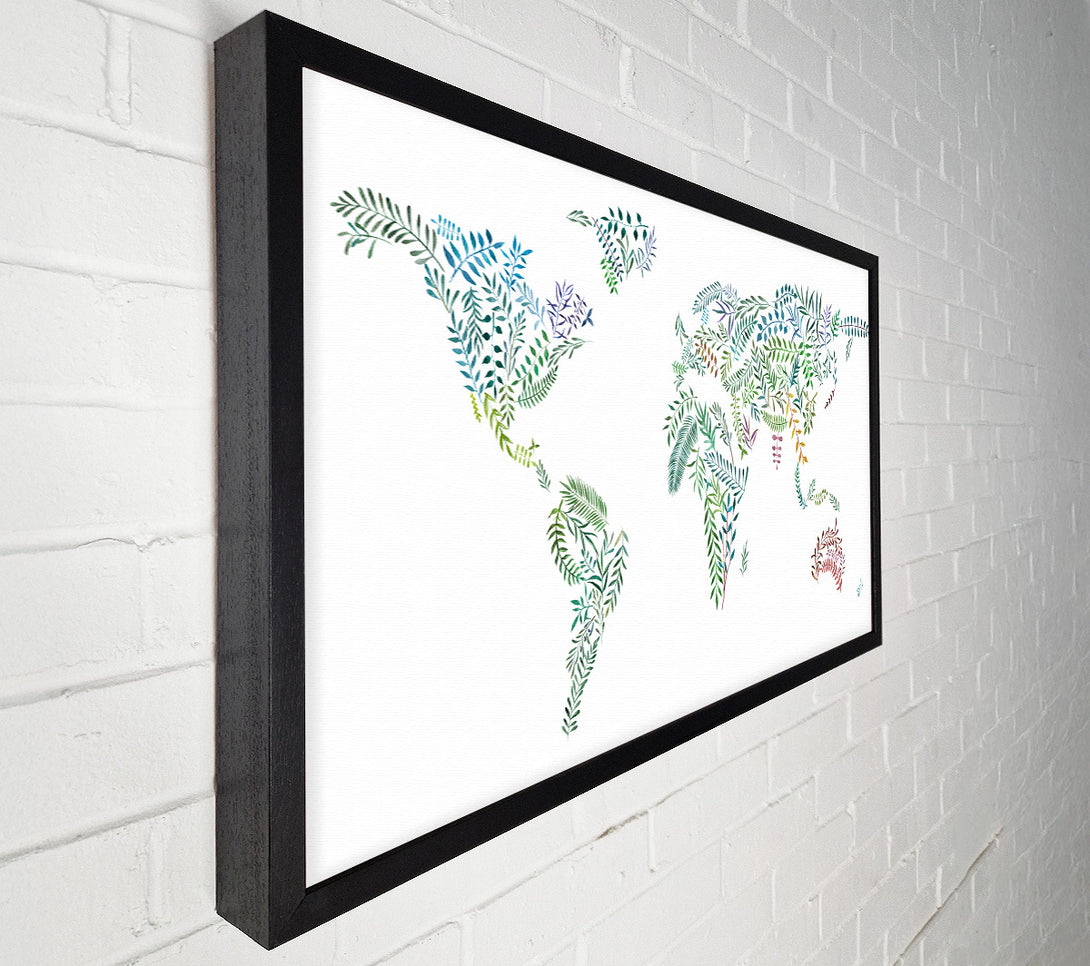  A Canvas Print of Leafy World Map Canvas Print