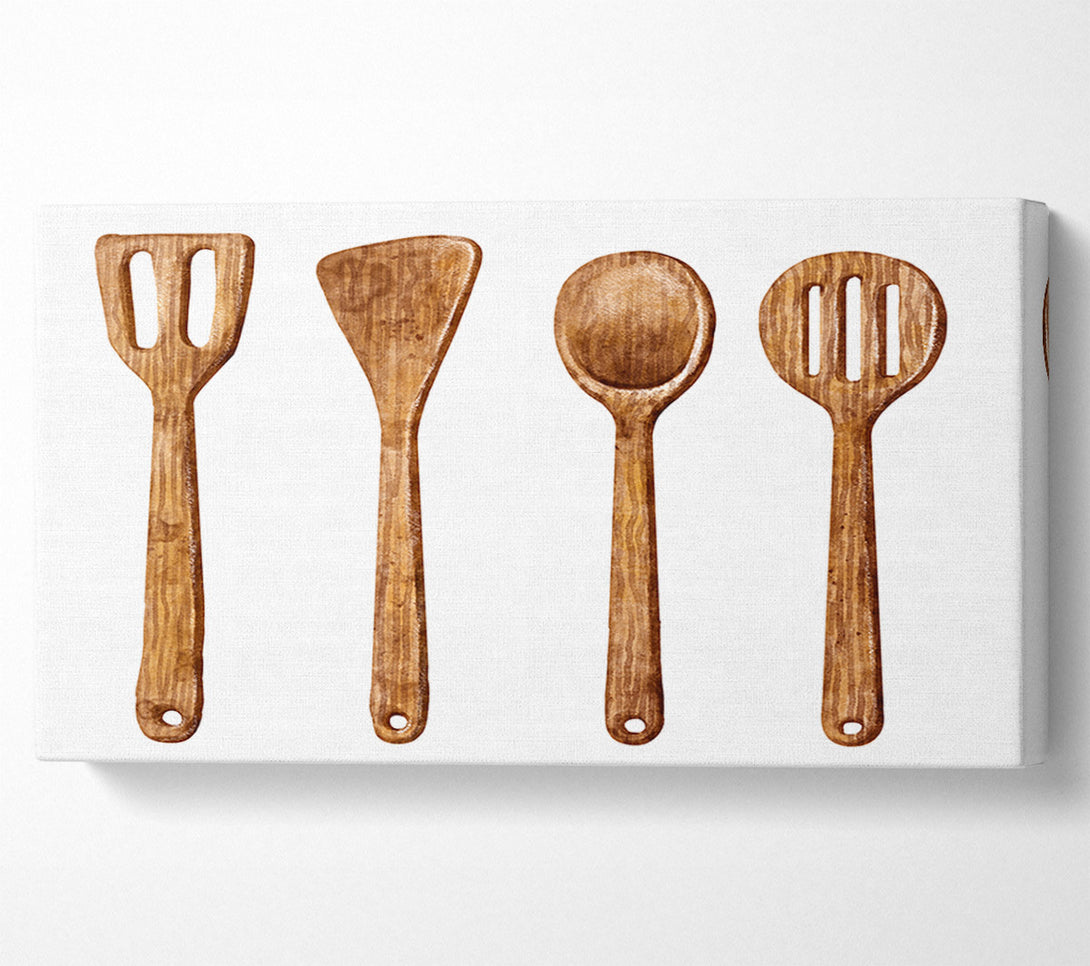  A Canvas Print of Wooden Utensils Canvas Print