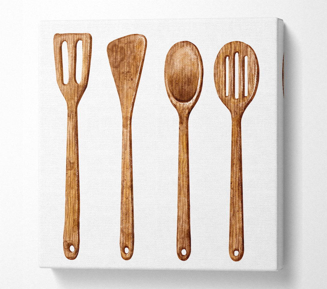  A Canvas Print of Wooden Utensils Canvas Print