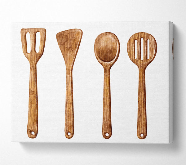  A Canvas Print of Wooden Utensils Canvas Print