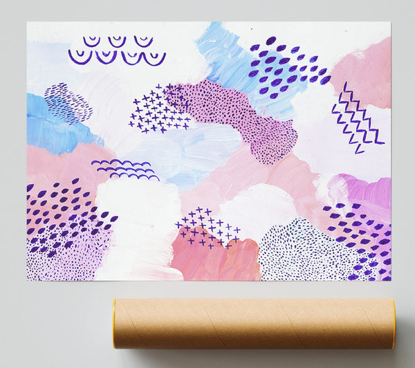 Mid Century Lilac Patterns Print