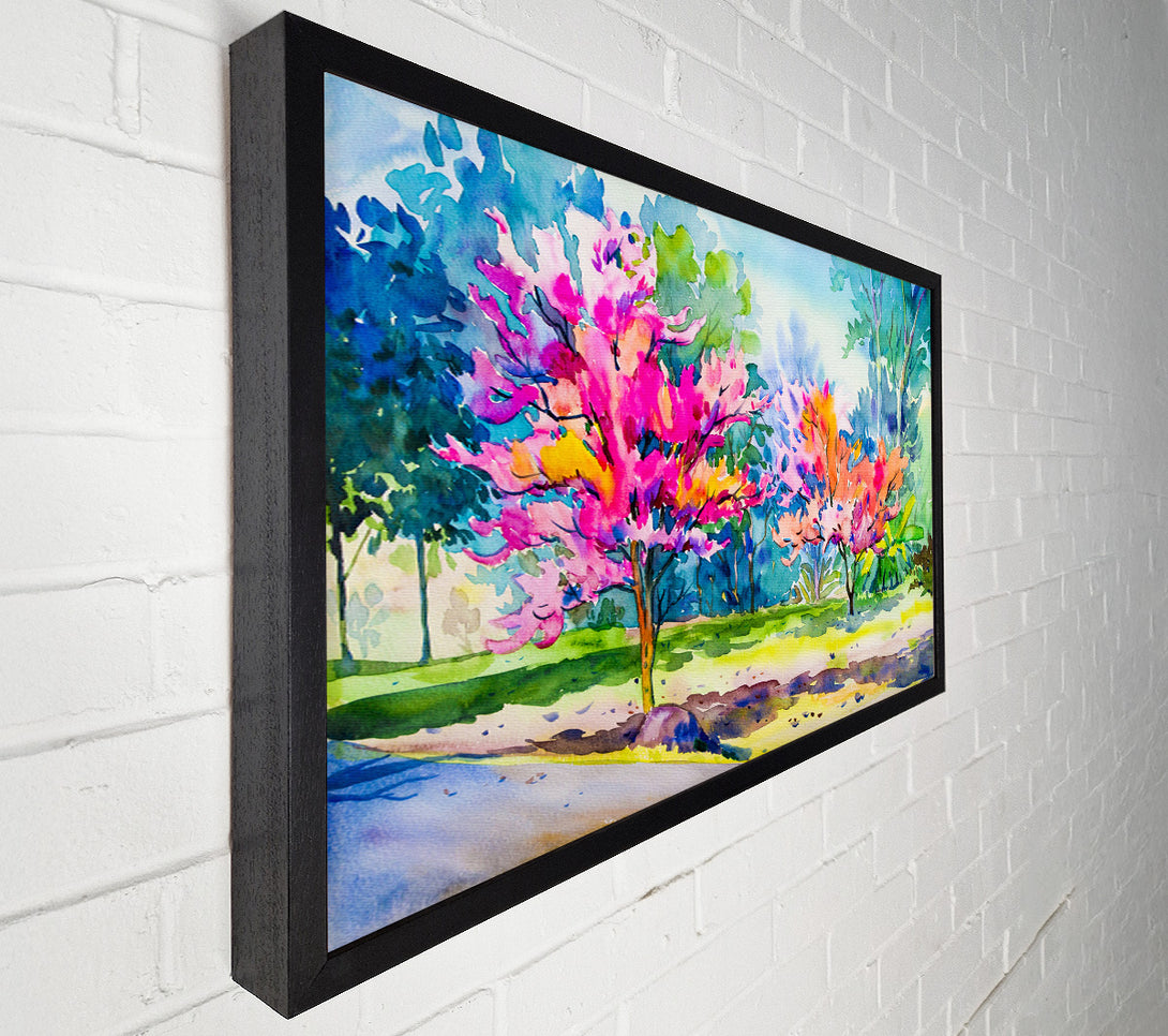  A Canvas Print of Vibrant Trees In Green Forest Canvas Art