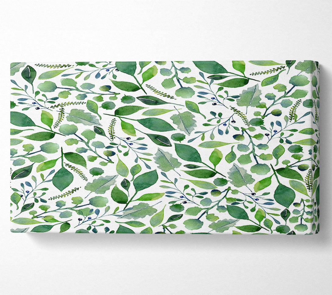  A Canvas Print of Green Leafy Pattern Canvas Art