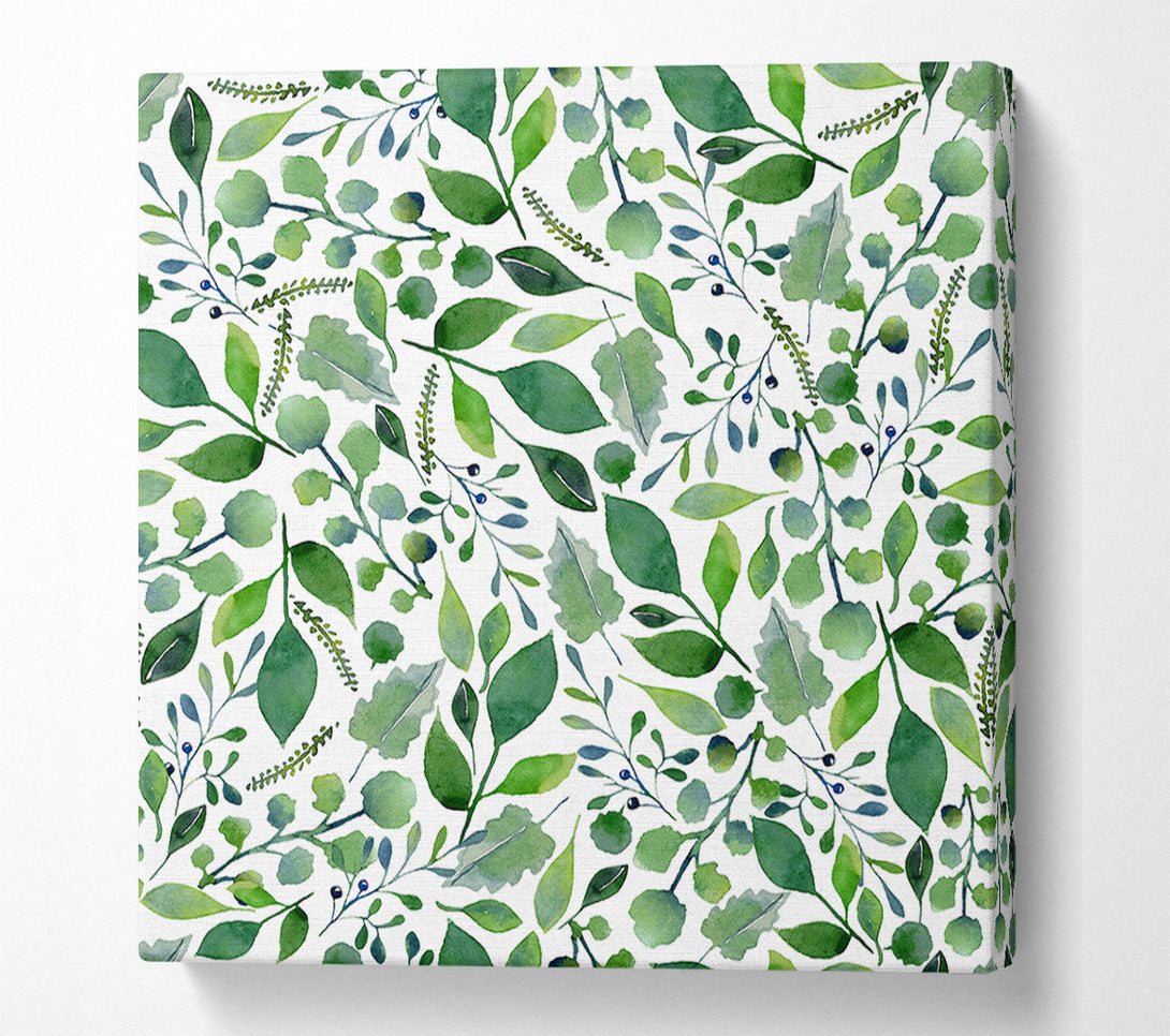  A Canvas Print of Green Leafy Pattern Canvas Art