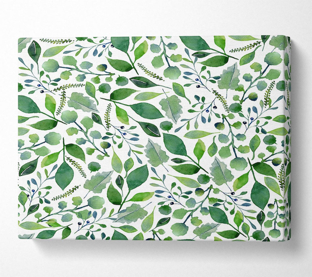  A Canvas Print of Green Leafy Pattern Canvas Art
