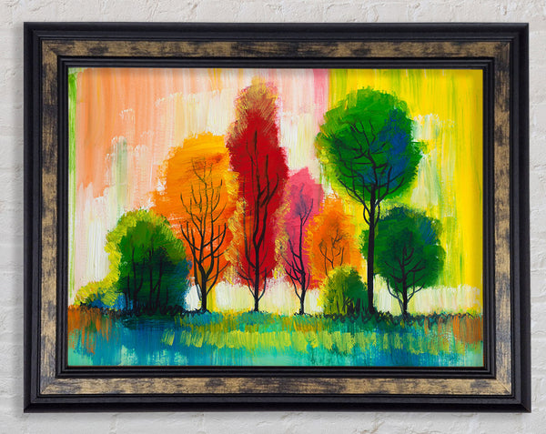 Autumn Vibrant Trees Framed Print