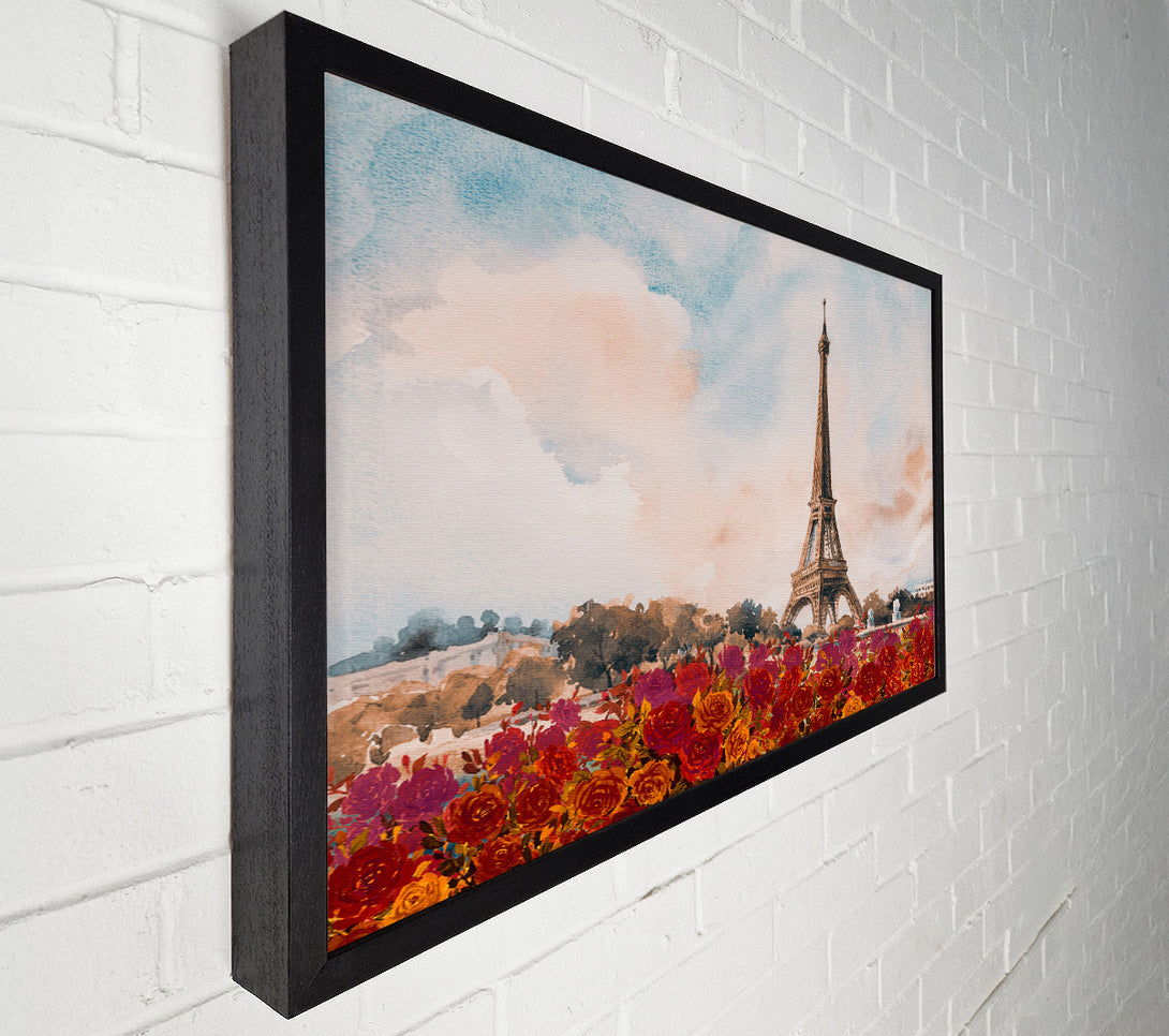  A Canvas Print of The Eiffel Tower Roses Canvas Art