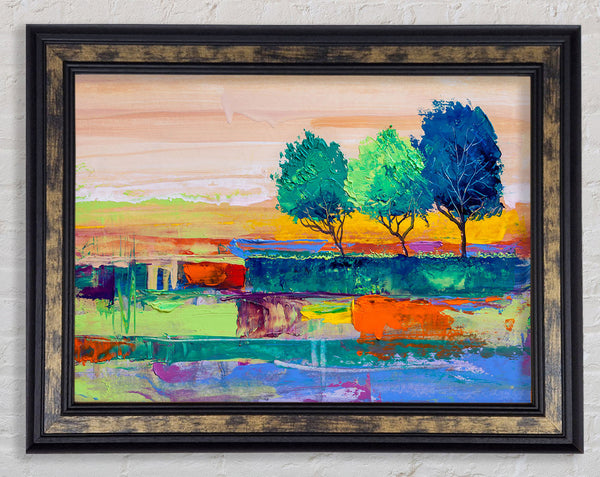 Three Trees In The Wind Framed Print