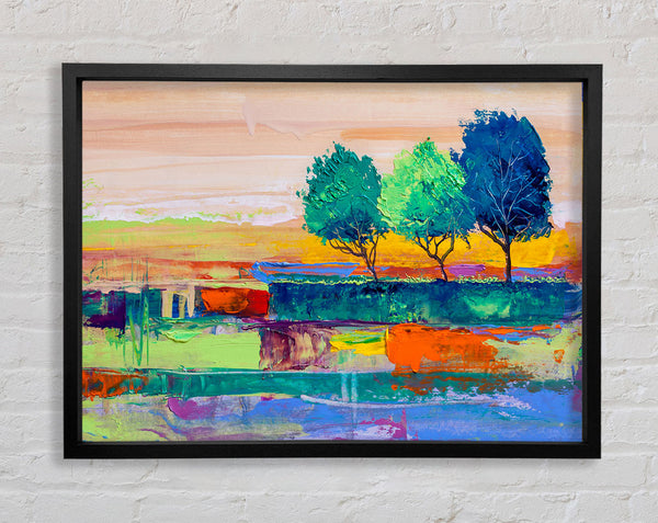 Three Trees In The Wind Framed Print