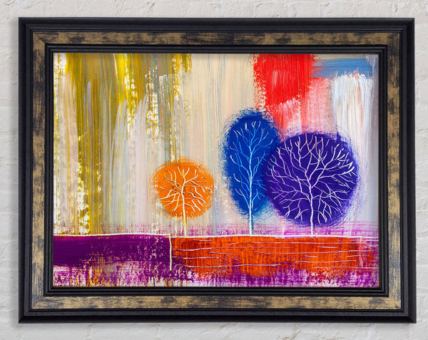 Trees In The Meadow Art Framed Print