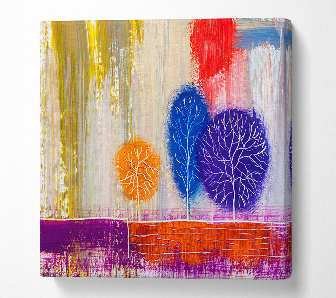  A Canvas Print of Trees In The Meadow Art Canvas Art