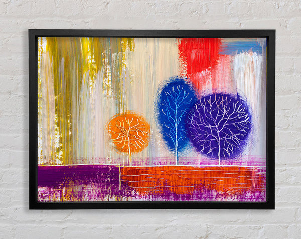 Trees In The Meadow Art Framed Print