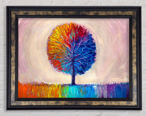 Lone Tree Rainbow Framed Print