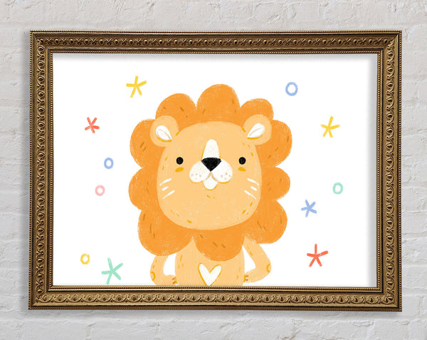 Friendly Lion Colours Framed Print
