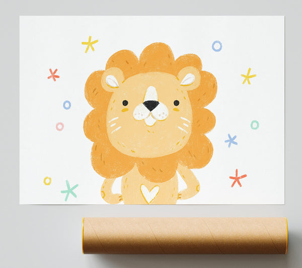 Friendly Lion Colours Poster